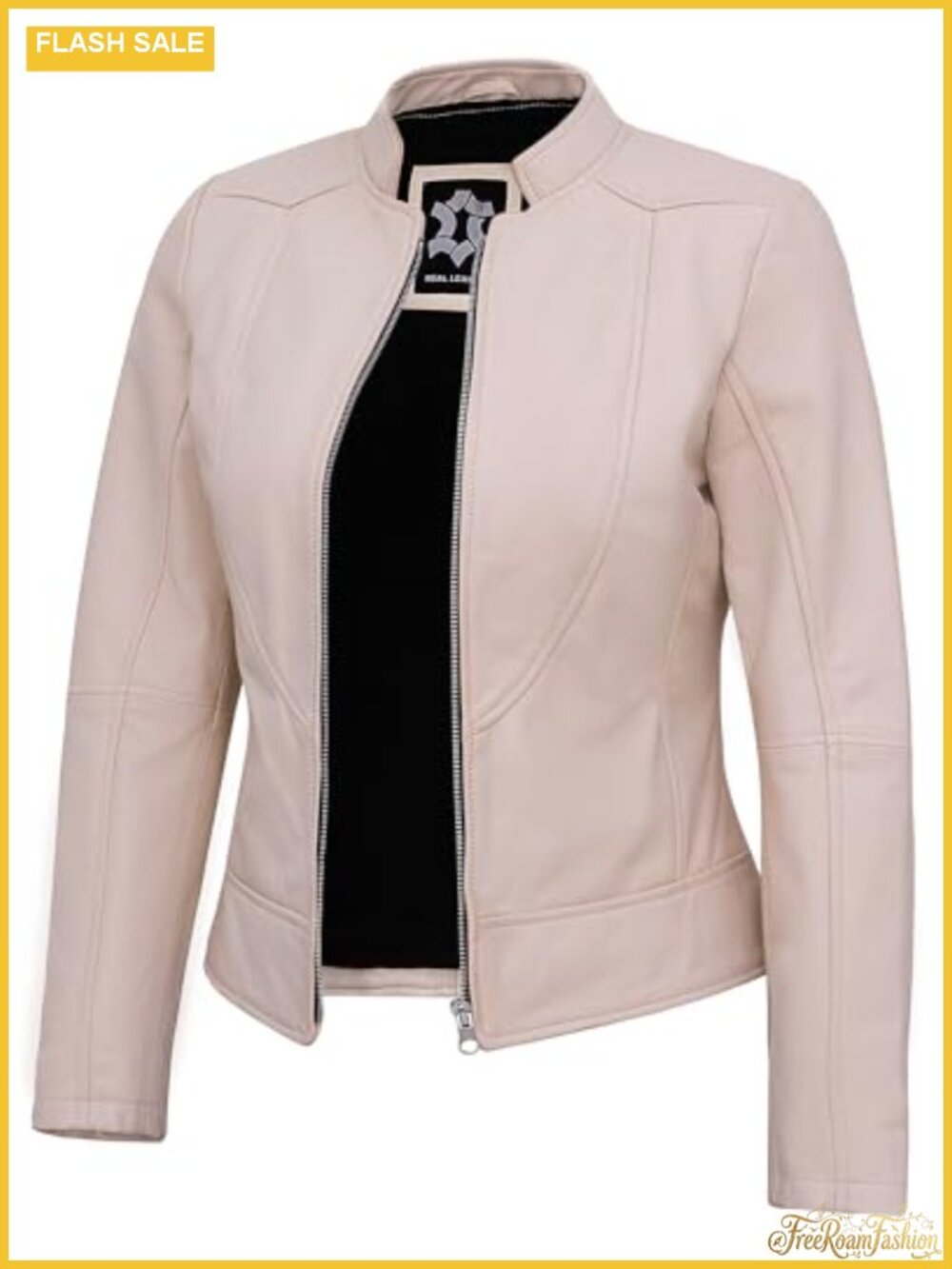 Real Lambskin Leather Jacket Womens Cafe Racer Biker Quilted Zipper